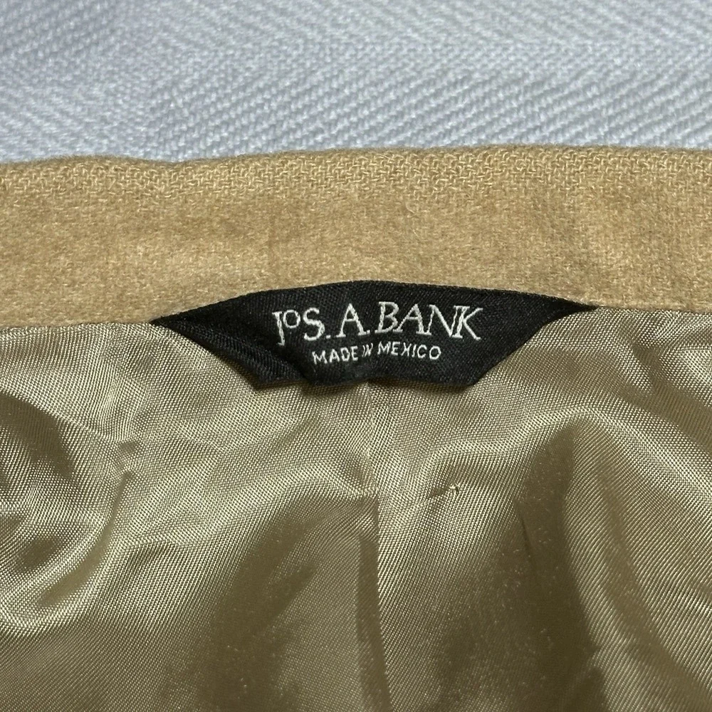 Jos A‎ Bank Blazer Mens 44L Tan 100% Camel Hair Two Button Sports Coat Jacket